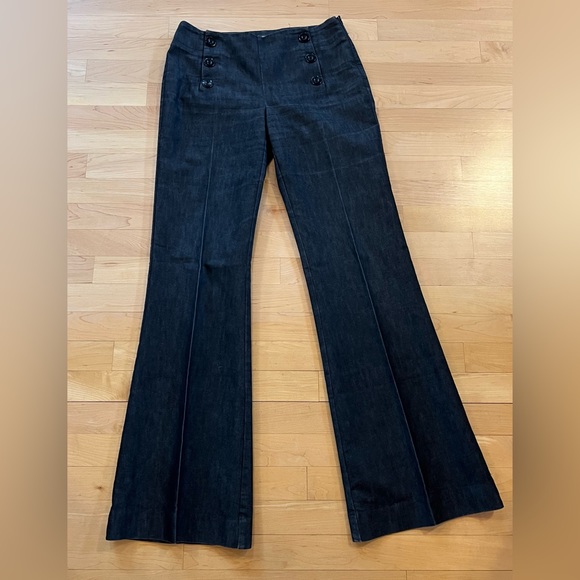 Size 4 Tall | Wide Leg Sailor Side Zip Jeans | Kenneth Cole Reaction | Charcoal - Picture 4 of 15